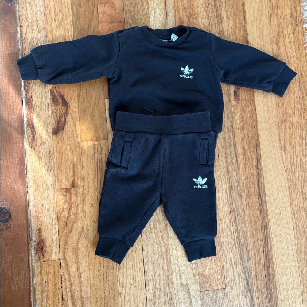 Adidas Infant Black Sweatpants & Jogger Set